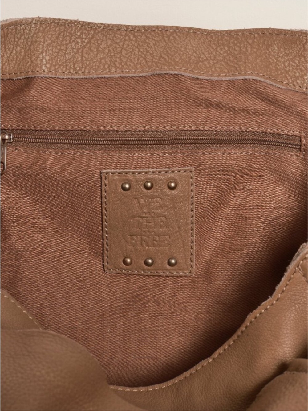 Free People We The Free Leigh Distressed Leather Hobo Chocolate Boho - Picture 8 of 9